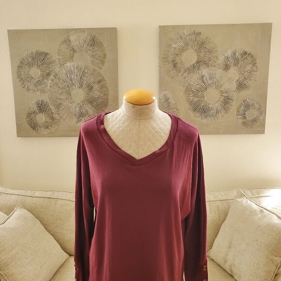 La Mode V-Neck Long Sleeve Top sz Medium - Picture 4 of 12